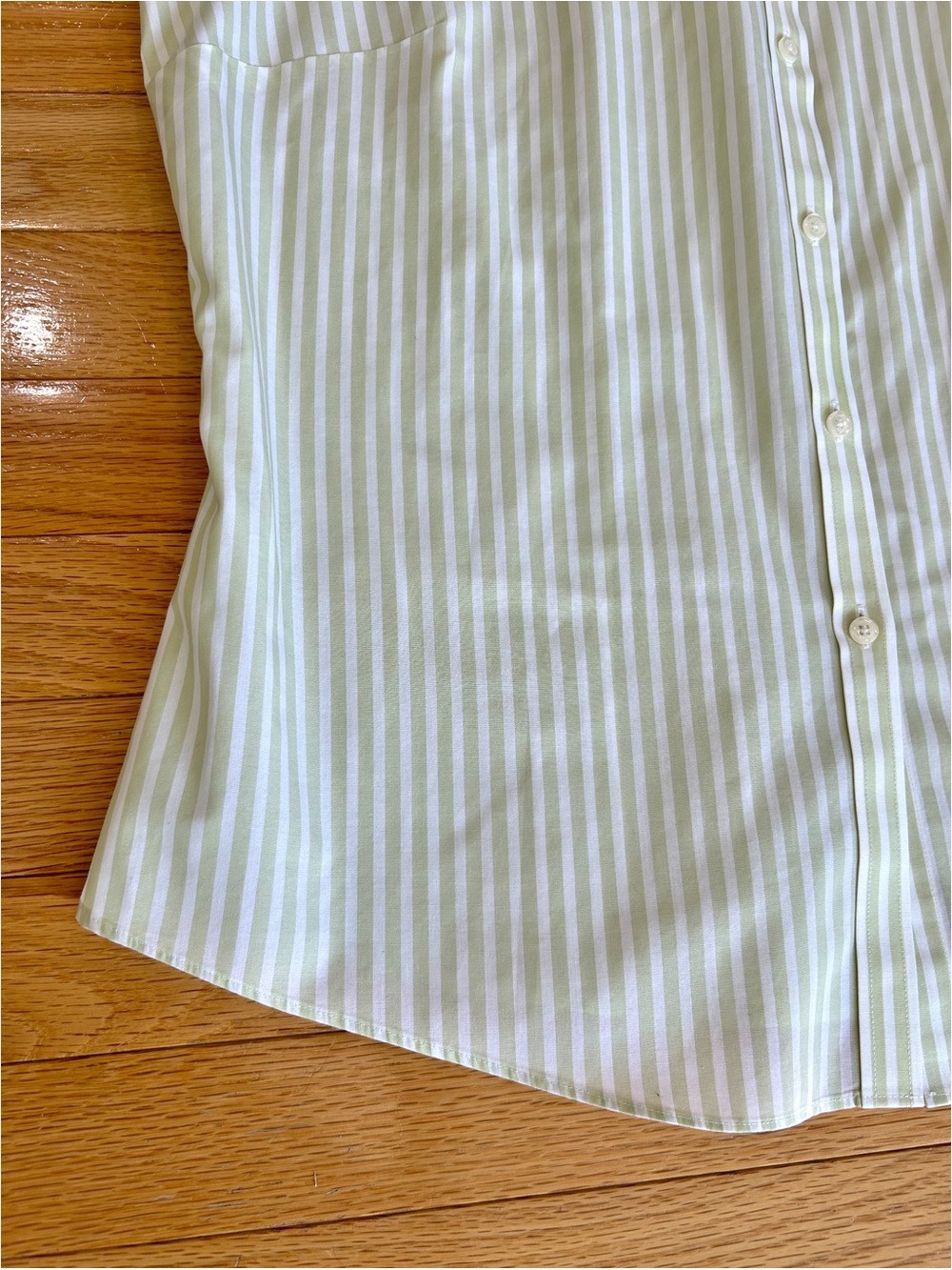 Brooks Brothers 346 Non Iron Sleeveless Button Down Shirt Green White Stripe 16 - Picture 2 of 13